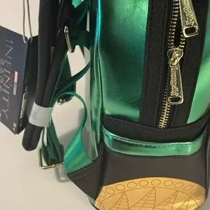 Loungefly Metallic Green and Gold Backpack Marvel Loungefly Mini Backpack - Metallic Loki main image 4